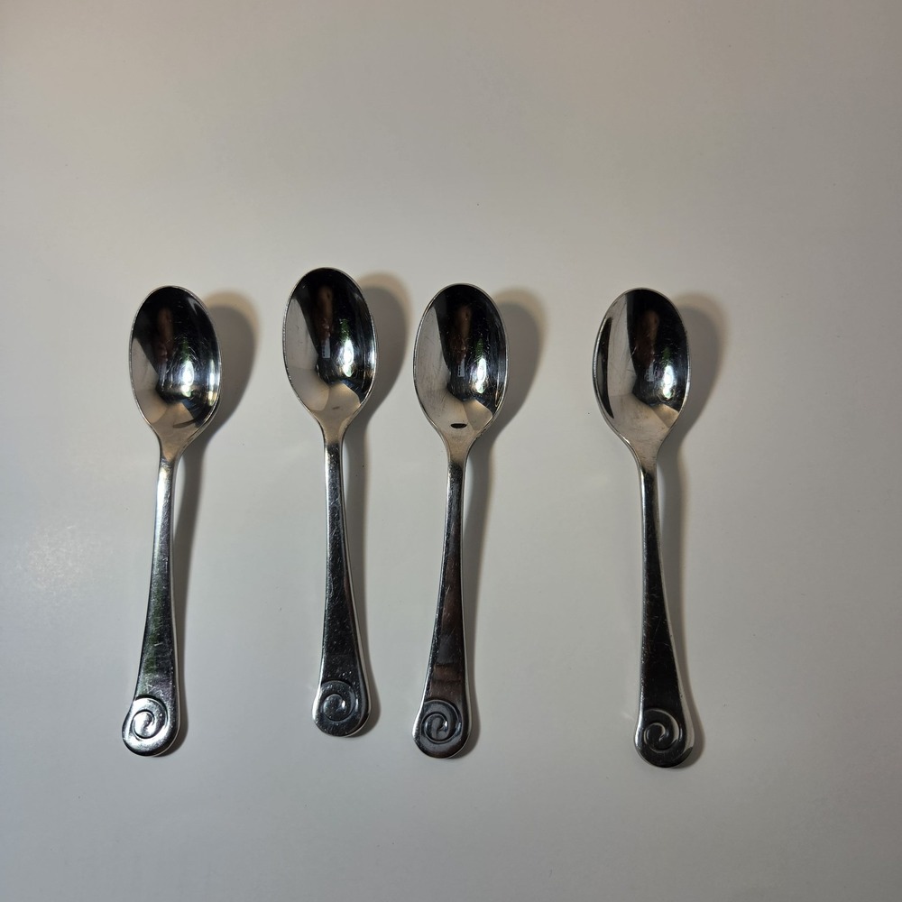 Robert Welch AMMONITE Glossy Teaspoons 18/10 Stainless China Designer 4 Spoon